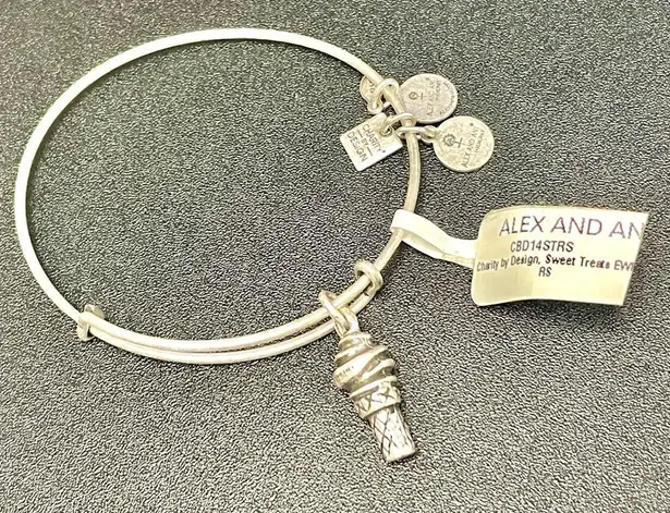 ALEX AND ANI  “Sweet Treats” Silver Ice Cream Cone Bangle Bracelet - NWT