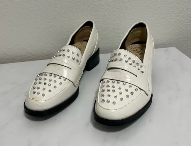 Circus by Sam Edelman Sam Edelman Lali White Mock Croc Studded Loafers