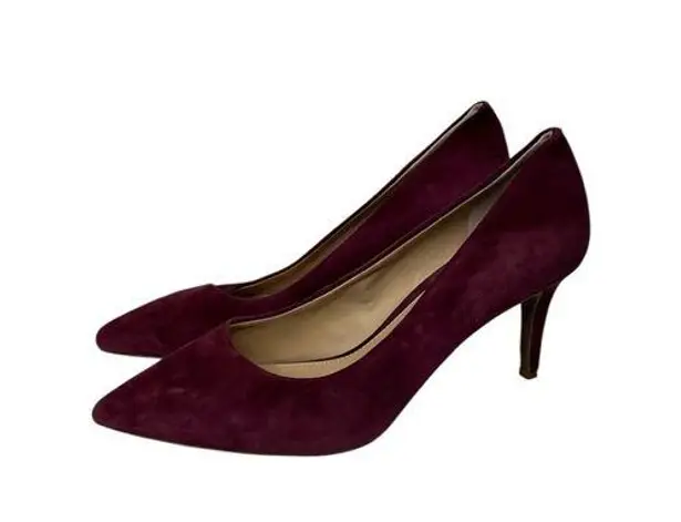 Gianni Bini  Red Leather Suede Heels Shoes 8 Pointed-Toe Heels - Image 1