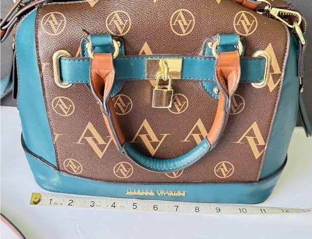 Adrienne Vittadini Adrianne Vittadini Signature Collection Dome Satchel w/Lock Chocolate Teal Bag