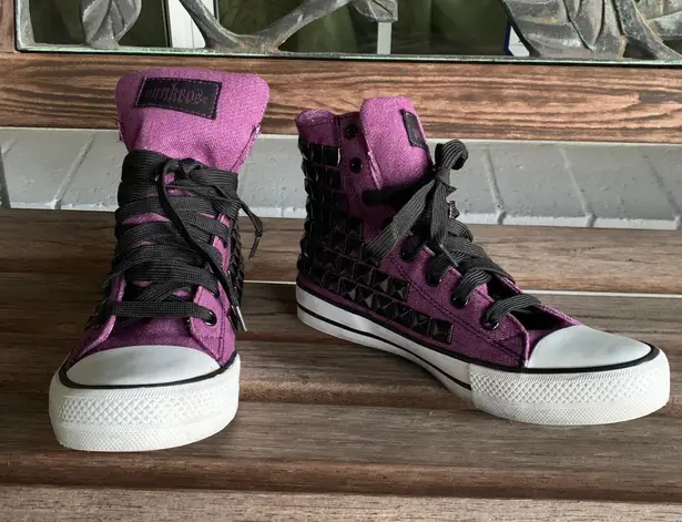Hot Topic PunkRose Purple Black Studded High Tops Size 7 45 18 Off Retail From Kat
