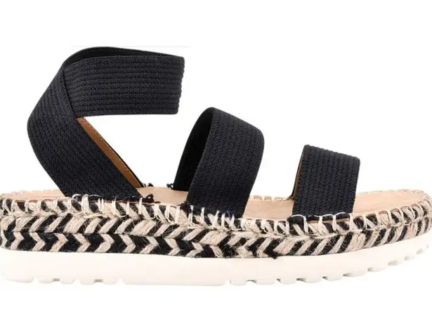 White Mountain NEW  Kolton Ankle Strap Sandal Espadrille Black  11