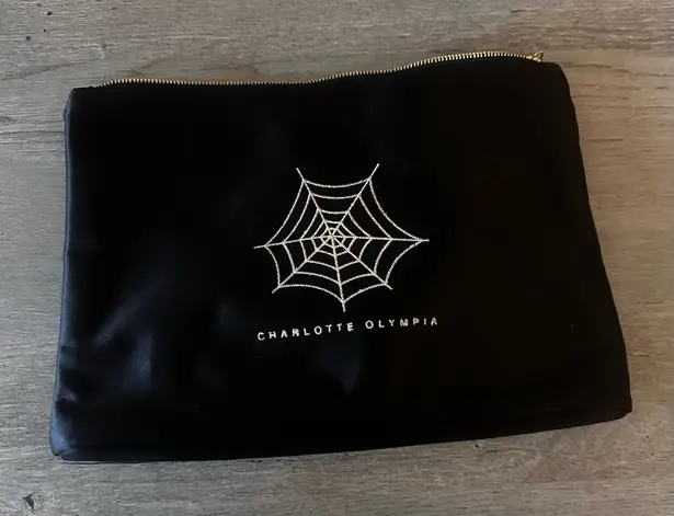Charlotte Olympia Black Satin Pouch