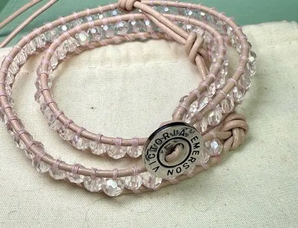 Victoria Emerson Pink and White Wrap Bracelet