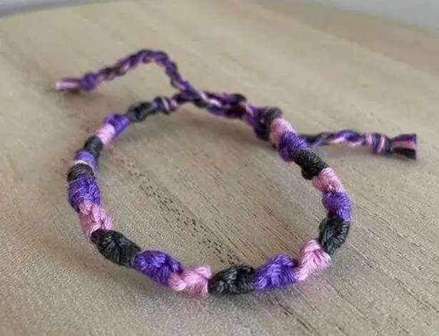 Handmade Legacy Bracelet, anklet, trendy, comfortable, tie, embroidery thread, woven, gif