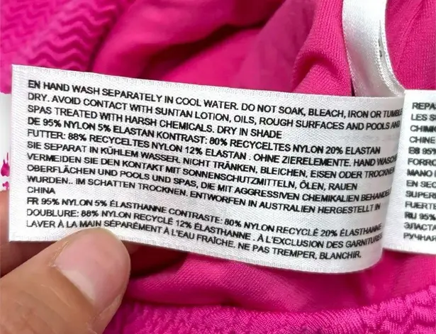 Seafolly NWT Sea Folly Fuchsia Rose Pink Sea Dive Bandeau One Piece Swimsuit - Size 10