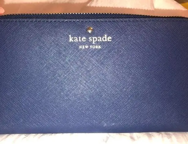 Navy blue kate spade wallet sale