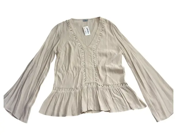 Abbeline NWT Bohemian Festival Flowy Bell Sleeve Blouse | Cream Pink | Medium