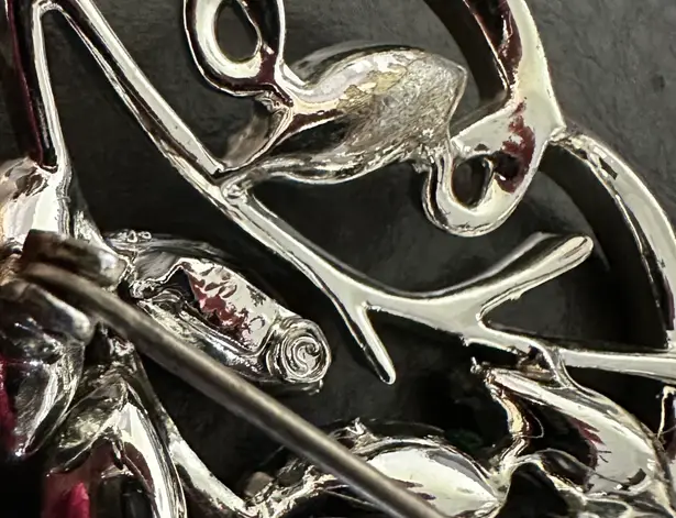 Coro Gorgeous Vintage Blue Aurora Borealis Rhinestone Floral Spray Brooch