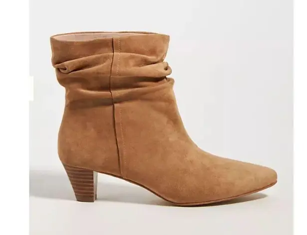 NWOB Anthropologie Silent D Tach Slouchy Suede Ankle Boots Sz 37 (6.5) Brown