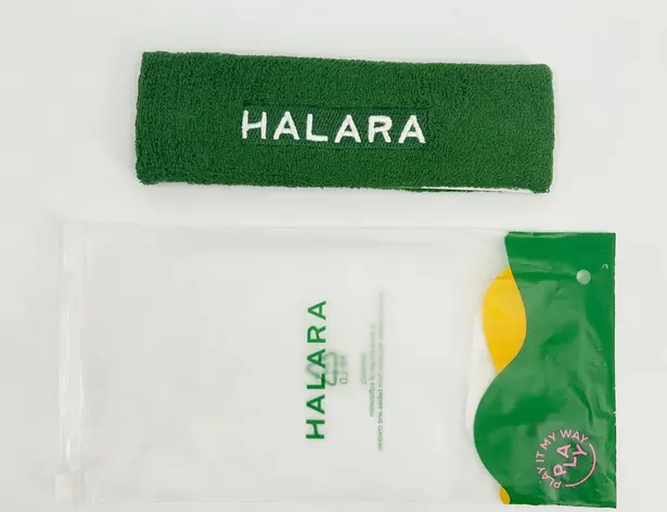 Halara NWT Green Terry Cloth Sport Headband Sweatband Tennis Athleisure One Size