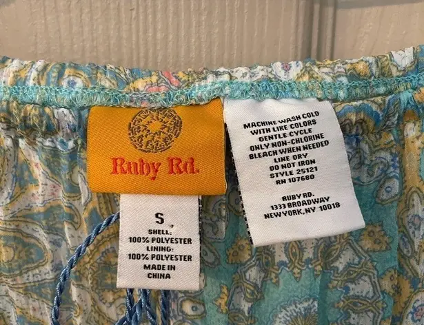 Ruby Rd . pastel paisley mandala kaleidoscope lined broom skirt.