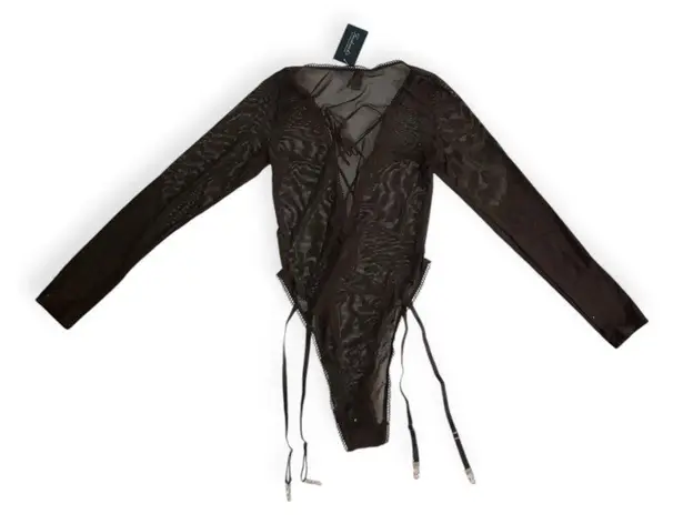 Frederick's of Hollywood Frederick’s of Hollywood Womens Brown Lola Lee Mesh Teddy