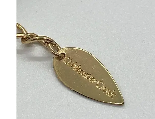 Coldwater Creek Necklace Black Graduated Bead Blue Gold Tone Rhinestones 36"