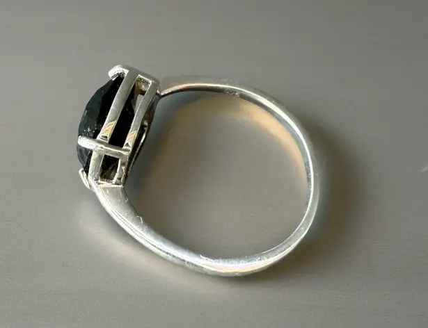 Handcrafted sparkly ring made with Swarovski crystal size 7 Black