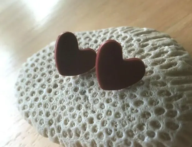 Handmade Heart Earrings Posts Polymer Clay Valentine Birthday Romance Cu…