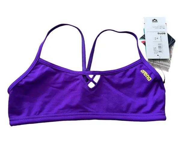 Arena  Rule Breaker Bandeau Bikini Top Size M Purple‎ Competitive Swimsuit Top