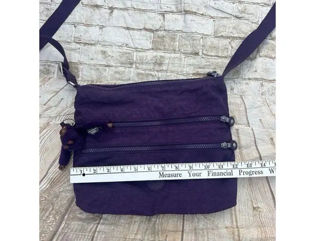 Kipling  Keiko Dark Plum Tonal  Nylon Crossbody Bag + Monkey Key Chain Purple