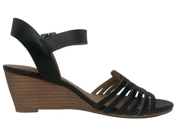 Susina Black Terra Wedge Sandal