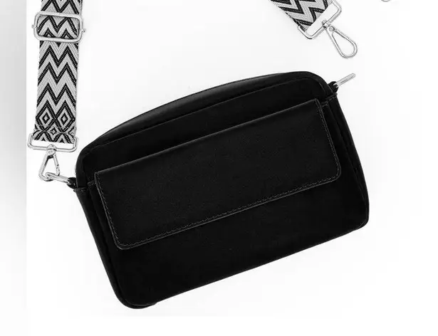 Black Fanny Pack Women Crossbody Purse Matte Faux Leather Sling Vegan Bag D1