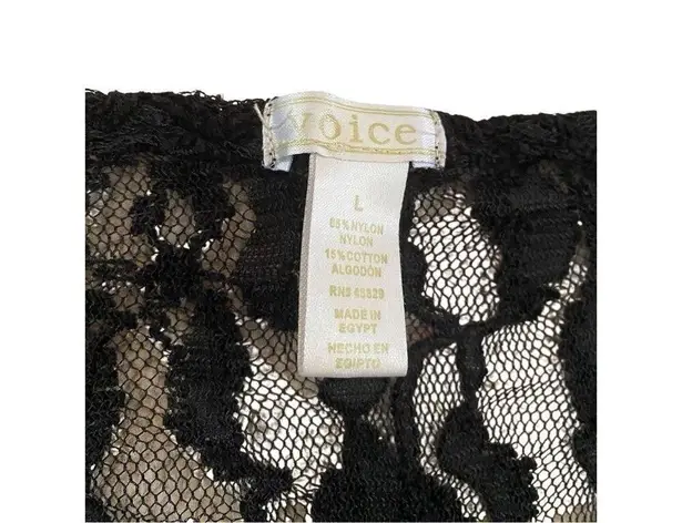 Voice Cropped Semi Sheer Lace Tank Top Wide Strap Floral Sexy Rave Party White Size L