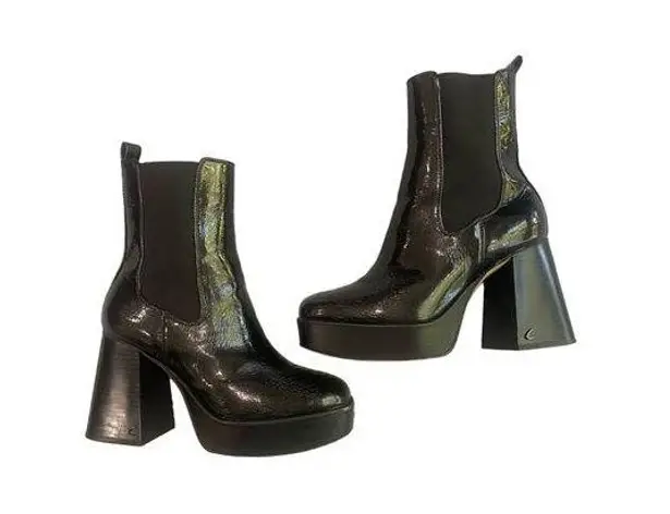 Circus by Sam Edelman Black Punk Stace Flare Heel Platform Chelsea Boot Sz 7.5