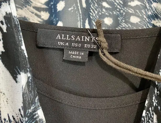 All Saints Women’s Fara Stretto Top Sheer Blouse w/ Tank Black & White Sz 0 NWT