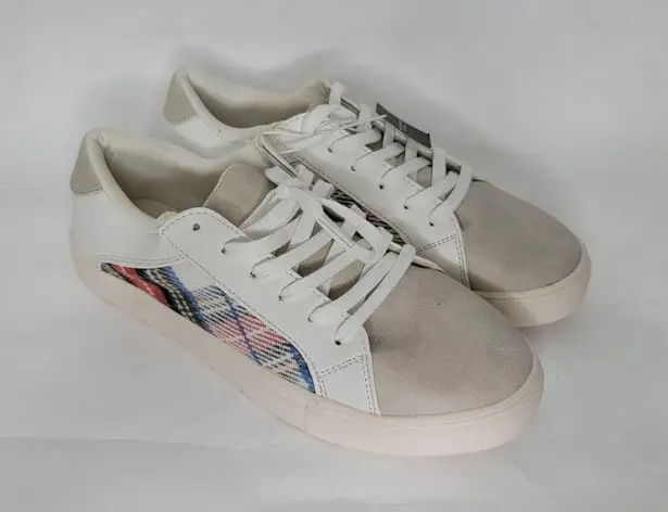 American Eagle  Outfitters Womens 8 White & Plaid Sneaker Shoes