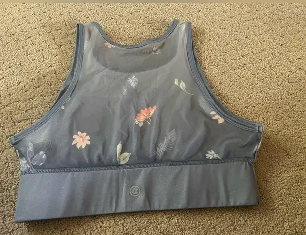 Max Studio  Performance Gray Floral Sports Bra Size Medium Bin 102