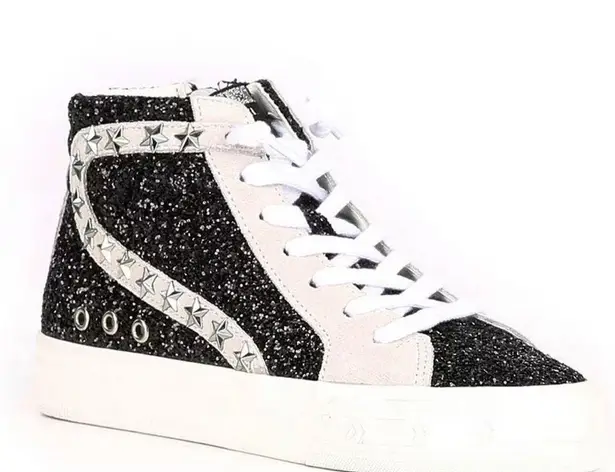Vintage Havana dormy glitter star studded high top platform sneaker