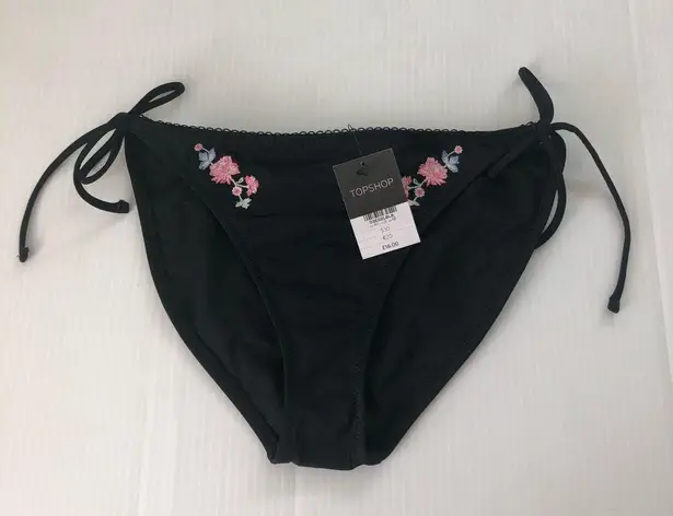 Topshop  NWT Tie Side Black Bikini Bottoms, 8