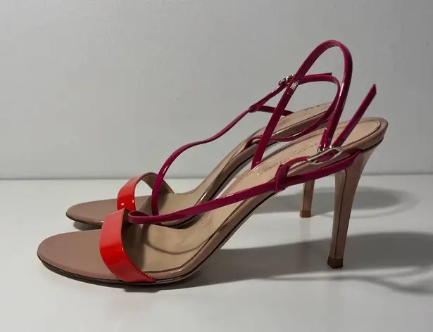 Gianvito Rossi Manhattan 85 Vernice California Leather Slingback Sandals Heels