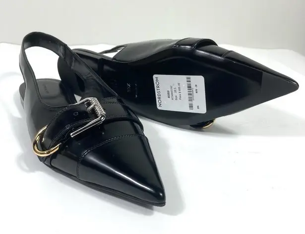 Givenchy Voyou Pointed Toe Slingback Ballet Flat Black 39.5 NEW