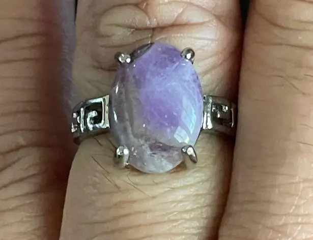 Amethyst Natural purple S925 silver ring size 7.5