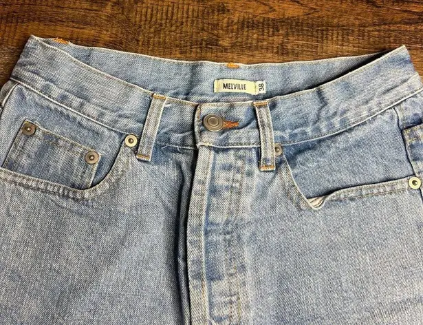 Brandy Melville MELVILLE Light Wash Midrise Denim Shorts Button Fly Raw Hem 2.5" Inseam 26 Waist