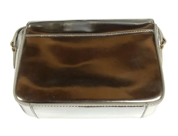 J.Crew Womens Edie Metallic Leather Bag Silver One Size