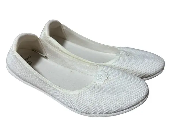 Merinos Women's White Knit Ballet Flats Size US 9 Comfort Minimalist Classic