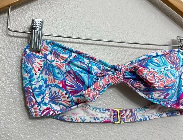Lilly Pulitzer  Fisher Strapless Bikini Top Size XXS Women's Seashell Print Blue