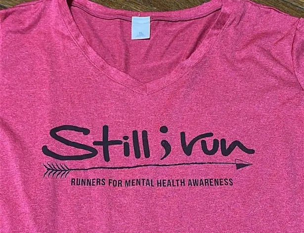 Pink Tech Running Shirt with 'Still I Run' Logo, XL