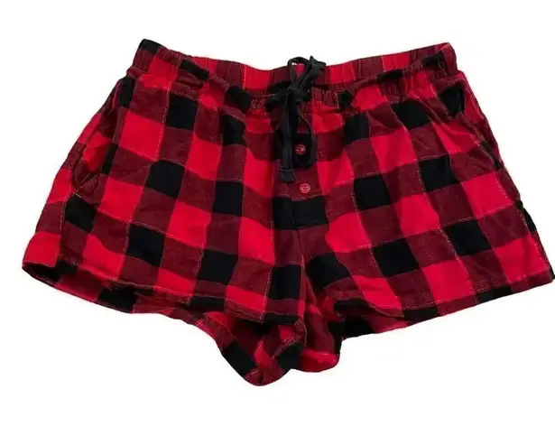 Stars Above Buffalo Plaid Ref Black Bedtime Sleepwear Short Pajama Pants SZ XS
