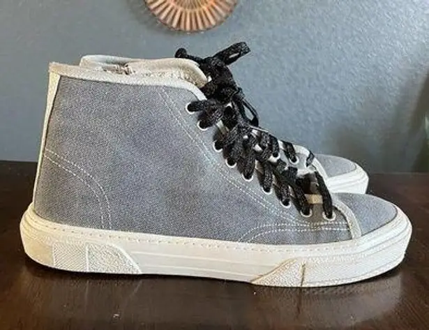 P448 Sally Denim High Top Sneakers Size 40 Side Zip