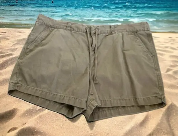 Motherhood 5/$65 Womens Shorts XL Maternity Olive Drawstring Green Shorts
