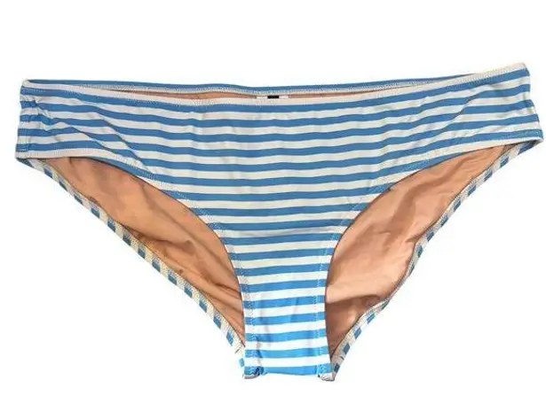 J Crew Bikini Bottoms Womens XL Blue White Stripe Swim