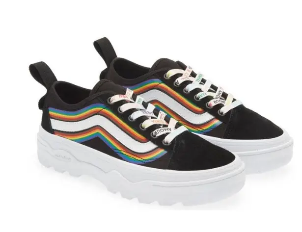 Vans NEW  Sentry Old Skool WC Pride Black & White Platform Unisex Sneakers