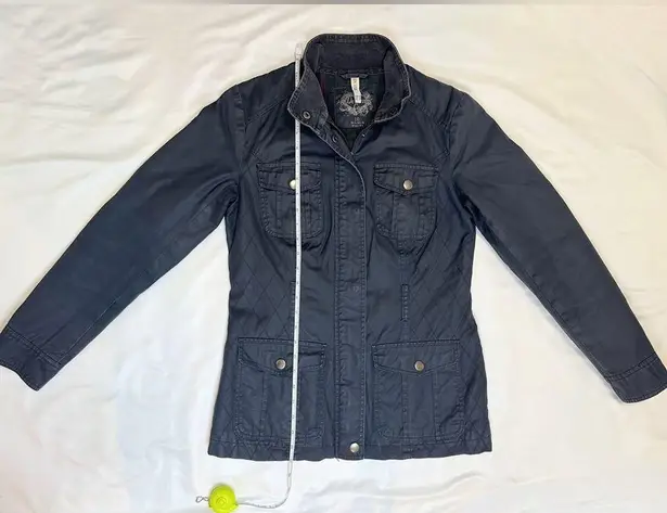 Pacific&Co Vintage 90s Denim . Spanish-Designed Bomber Cargo Utility Jacket - Navy - M