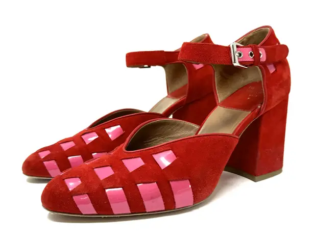 LAURENCE DÉCADE red suede Mary Jane shoes, made in Italy, size 40