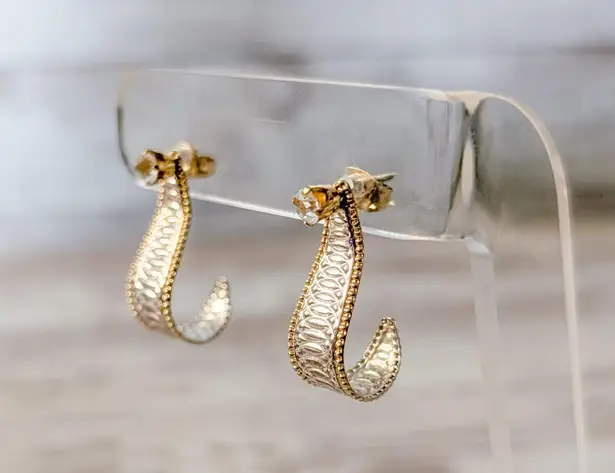 Vintage Earrings for Pierced Ears Statement Gold Tone, Silver Tone, Clear Gem