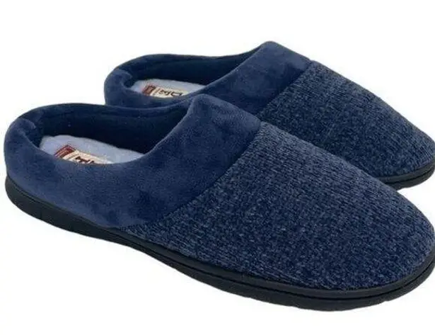 Dearfoams DF by Chenille slippers size large 9-10 navy blue