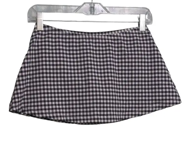 ANDIE  Swim The Skirt Skirted Bikini Bottoms Black and White Gingham Plaid XS