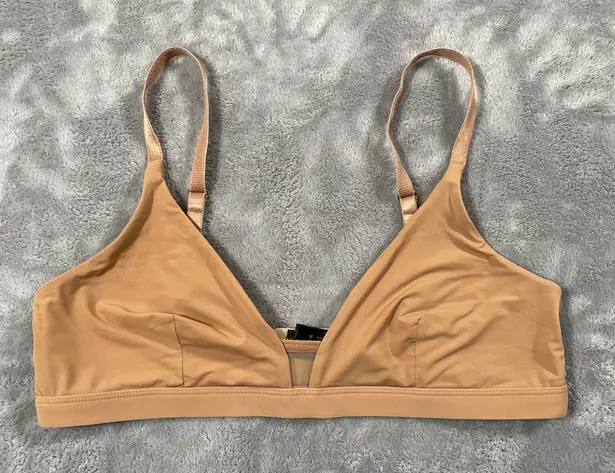 Pepper Bra Womens Medium Tan Wireless Mesh Lightly Padded Comfort Wirefree